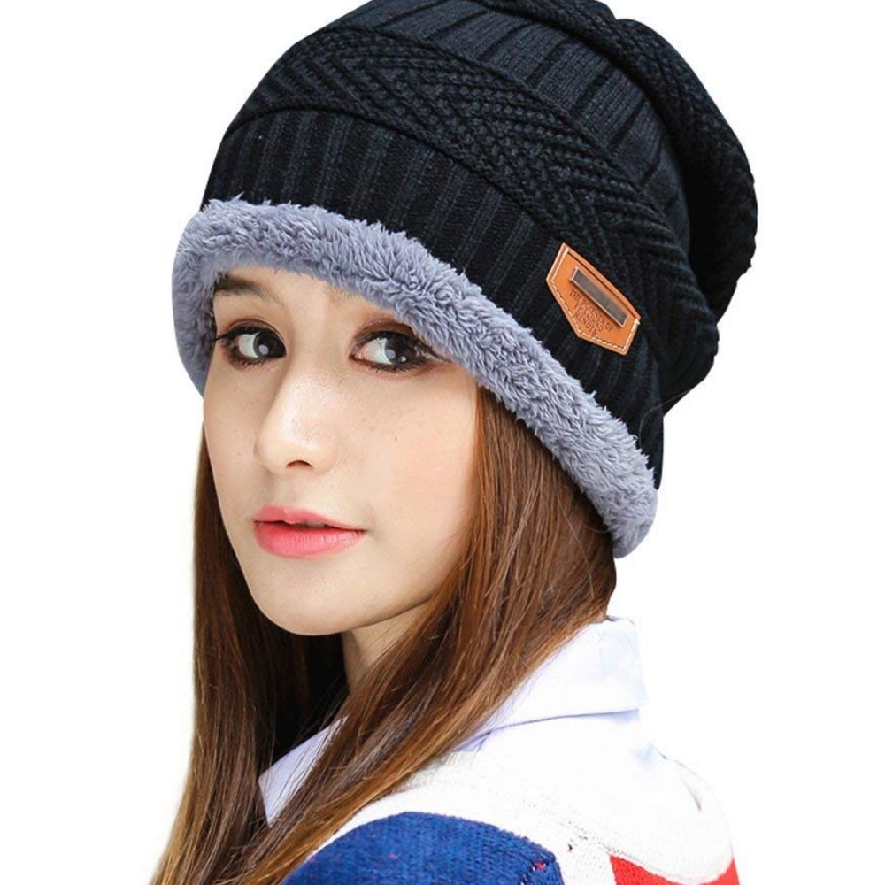Winter Knit Skull Cap Woolen Slouchy Beanie Hat - Picture 6 of 8